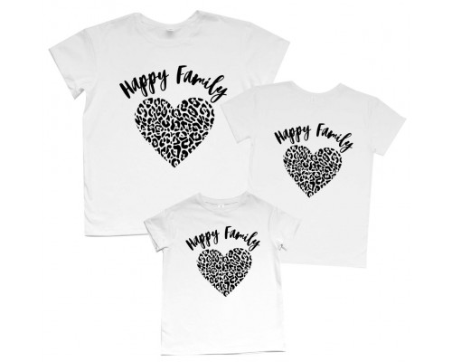 Happy Family серця - комплект сімейних футболок family look купити в інтернет магазині