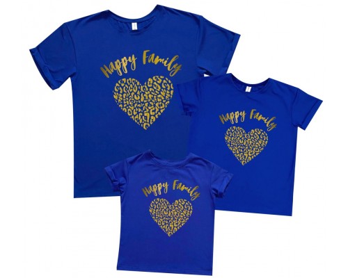 Happy Family сердца - комплект семейных футболок family look купить в интернет магазине