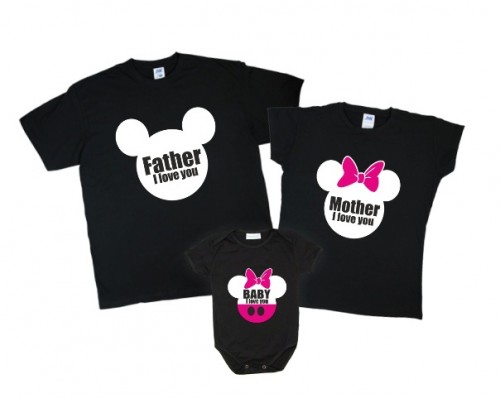 Футболки с принтом для всей семьи Father Mother Baby Микки Маусы купить в интернет магазине