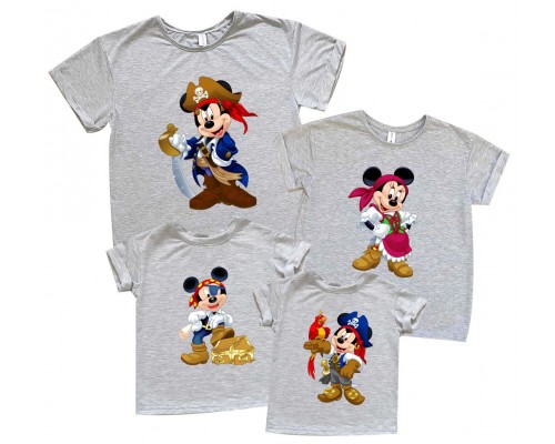 Микки Маусы пираты - набор футболок для семьи на фотосессию купить в интернет магазине