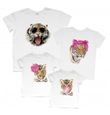 Тигри - комплект футболок для всієї родини