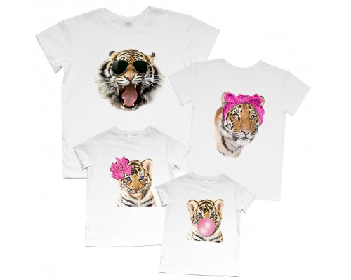 Тигры - комплект футболок для всей семьи купить в интернет магазине