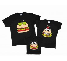 Комплект футболок для всей семьи "Гамбургеры"