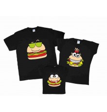 Комплект футболок для всей семьи "Гамбургеры"
