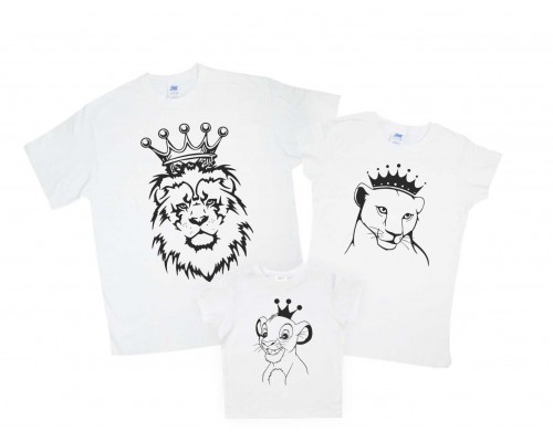 Комплект сімейних футболок family look Леви в коронах купити в інтернет магазині