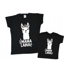 Комплект футболок для мами та доньки "Mama Lama, Mini Lama"