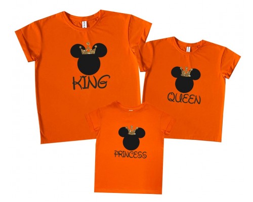 Міккі Мауси в коронах - комплект сімейних футболок family look купити в інтернет магазині