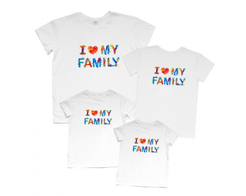 I love my family - футболки для всей семьи купить в интернет магазине