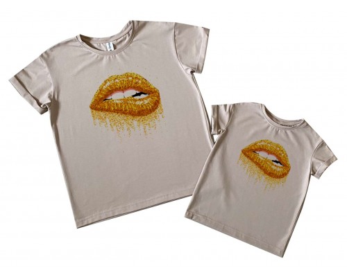 Губы - комплект футболок для мамы и дочки купить в интернет магазине