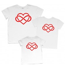 Сердце бесконечность - комплект футболок для всей семьи