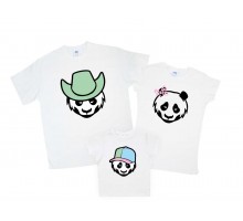 Комплект семейных футболок family look "Панды"
