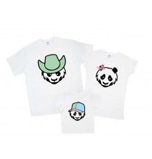 Комплект семейных футболок family look "Панды"