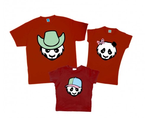 Комплект сімейних футболок family look Панди купити в інтернет магазині