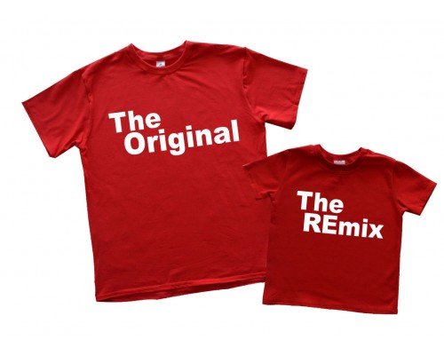 Футболки для тата та сина з написами The Original, The REmix купити в інтернет магазині