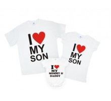 Комплект футболок для всей семьи "I love my son"