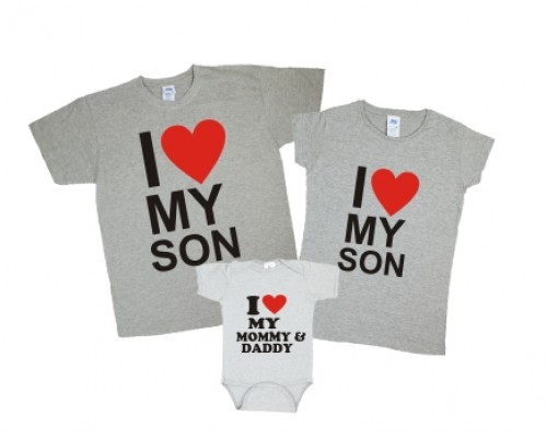 Комплект футболок для всієї родини I love my son купити в інтернет магазині