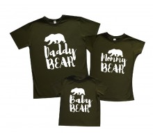 Комплект футболок для всей семьи "Daddy bear, Mommy bear, Baby bear" медведи
