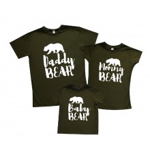 Комплект футболок для всей семьи "Daddy bear, Mommy bear, Baby bear" медведи