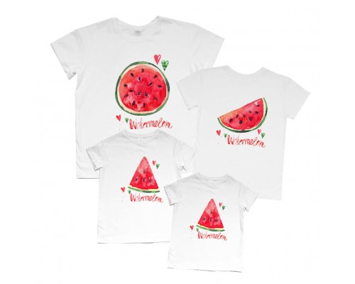Комплект футболок для всей семьи Watermelon арбузы купить в интернет магазине