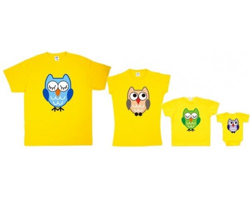 Комплект сімейних футболок Family Look Сови купити в інтернет магазині