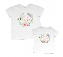 Комплект футболок для мами та доньки "Зайчики"
