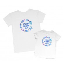 Комплект футболок для мами та доньки "I need vitamin sea"