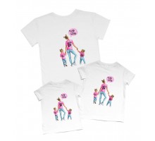 Мама та дві доньки - комплект футболок family look