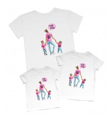 Мама и две дочки - комплект футболок family look