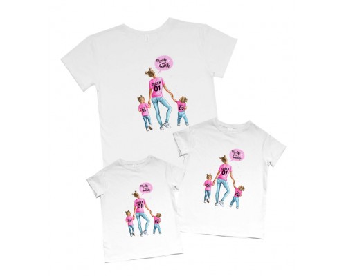 Мама и две дочки - комплект футболок family look купить в интернет магазине