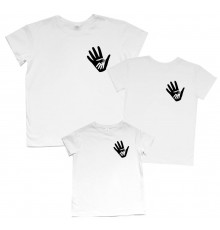 Три руки - комплект футболок для всей семьи