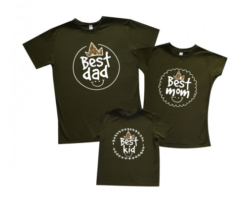 Best dad, Best mom, Best kid - комплект сімейних футболок family look купити в інтернет магазині
