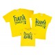 Комплект желтых футболок для всей семьи Папа принцессы, Мама принцессы принт глиттер купить в интернет магазине