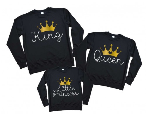 Комплект світшотів з написами King, Queen, Little Prince/Princess купити в інтернет магазині