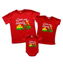 Одинаковые футболки для всей семьи "Love my Family"