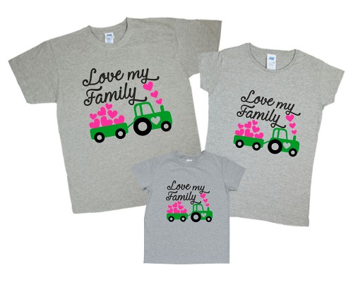 Одинаковые футболки для всей семьи Love my Family купить в интернет магазине