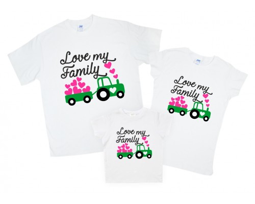 Однакові футболки для всієї родини Love my Family купити в інтернет магазині