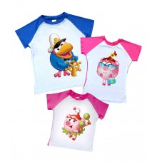 Комплект 2-х кольорових футболок смішарики дівчинка