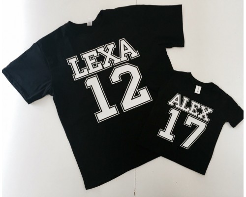 Именные футболки с номером для папы и сына купить в интернет магазине