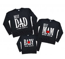 Комплект свитшотов family look "Best Dad, Mam, Baby"