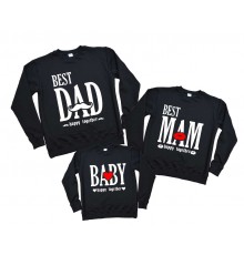 Комплект свитшотов family look "Best Dad, Mam, Baby"