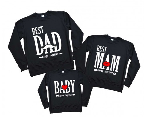Комплект свитшотов family look Best Dad, Mam, Baby купить в интернет магазине