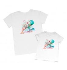 Комплект футболок для мамы и дочки "Киты"