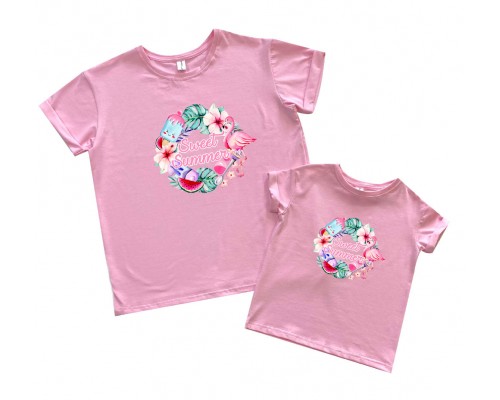 Комплект футболок для мамы и дочки Sweet summer купить в интернет магазине