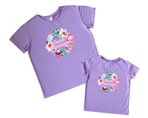 Комплект футболок для мамы и дочки Sweet summer купить в интернет магазине