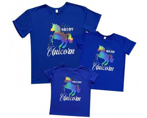 Unicorn Daddy, Mama, Princess - комплект футболок для всієї родини купити в інтернет магазині