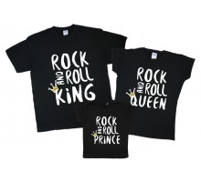 Rock and Roll King, Queen, Prince - комплект семейных футболок