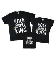 Rock and Roll King, Queen, Prince - комплект семейных футболок
