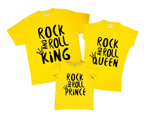 Rock and Roll King, Queen, Prince - комплект сімейних футболок купити в інтернет магазині