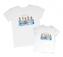 Золушка Cinderella - комплект футболок для мамы и дочки