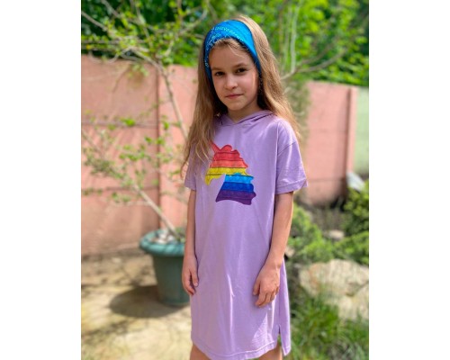 Единороги - платья с капюшоном в одном стиле для мамы и дочки купить в интернет магазине